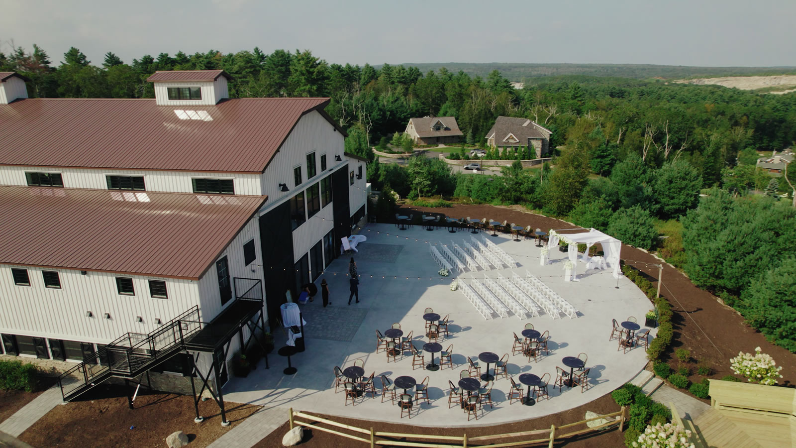 A wedding ceremony on the grounds at The Preserve